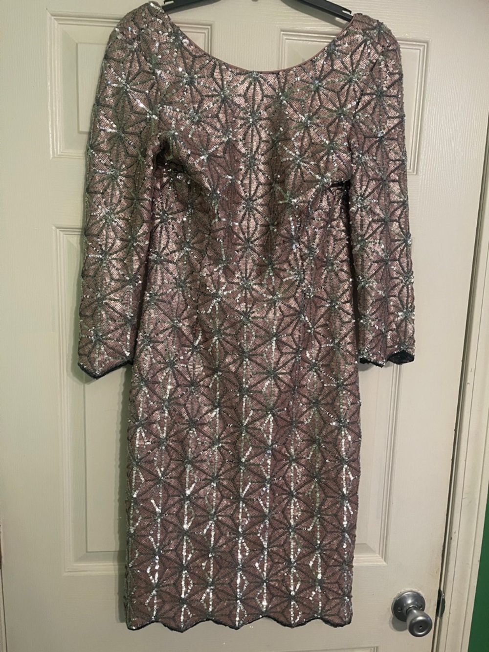 GB girls Rose Pink Sequin Long Sleeve Cocktail Dress